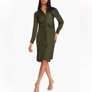 BB Dakota Steve Madden Tie of the Beholder Long Sleeve Satin Shirtdress Size XL